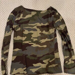 J Crew Long Sleeve Camo "Artist Tee"